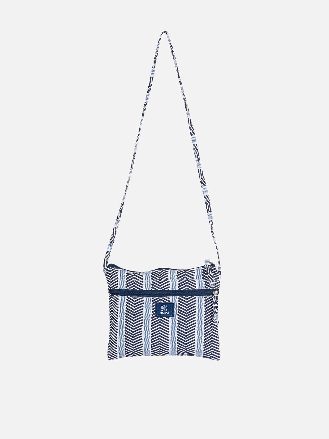 aqva grey structured cotton sling bag