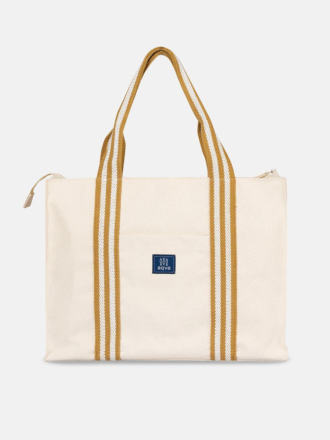 aqva striped shopper handheld bag