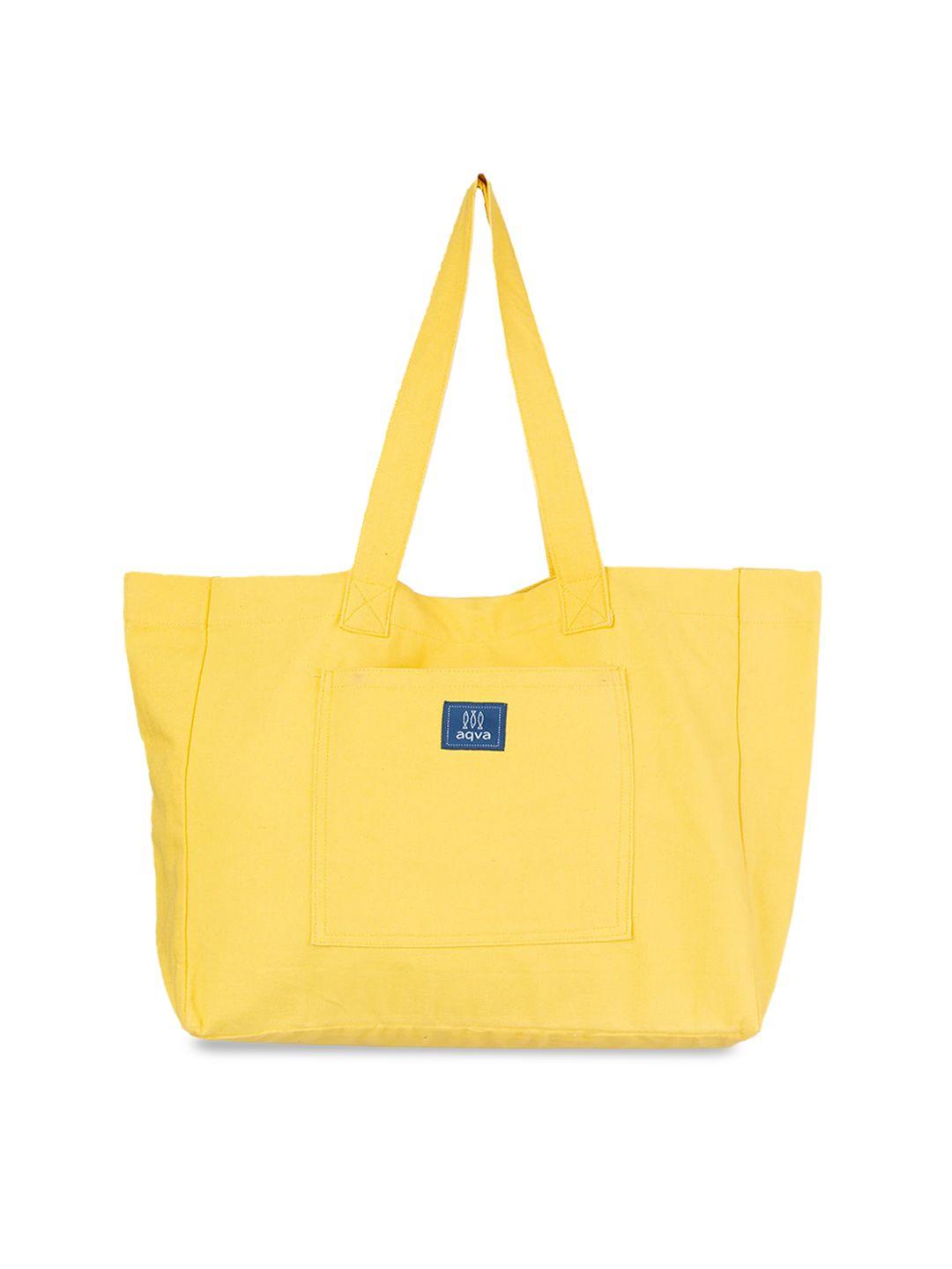 aqva yellow shopper cotton tote bag