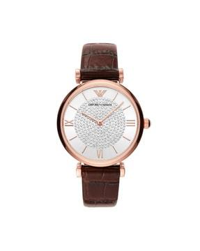 ar11269 analogue watch with leather strap
