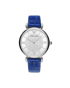 ar11344 analogue watch with leather strap