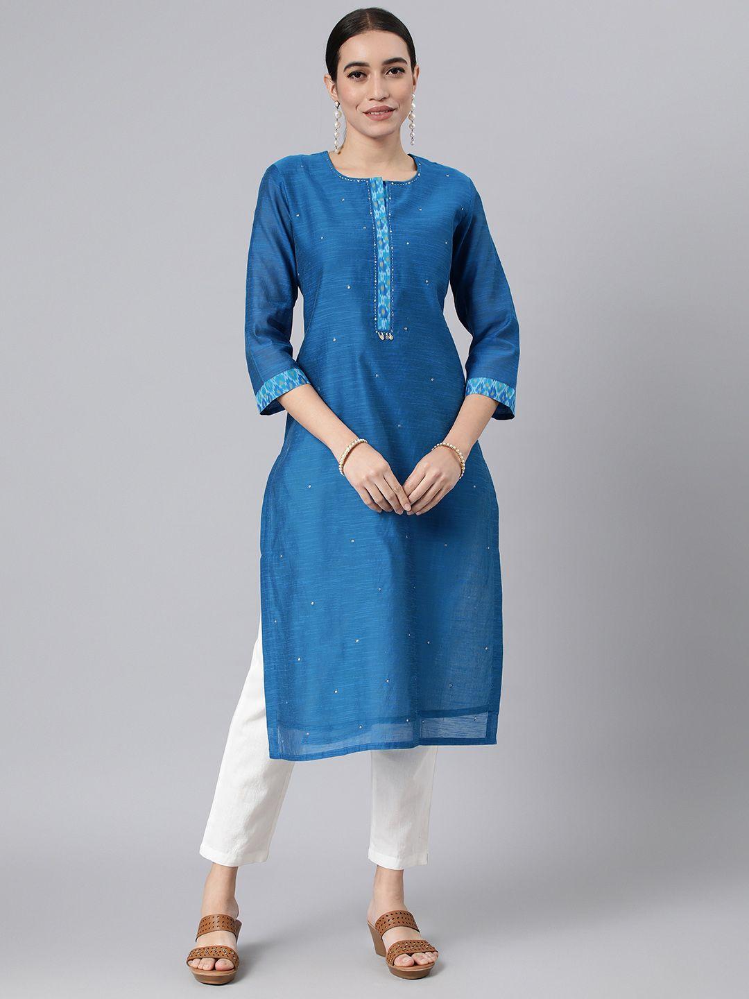 araaliya women yoke design straight kurta