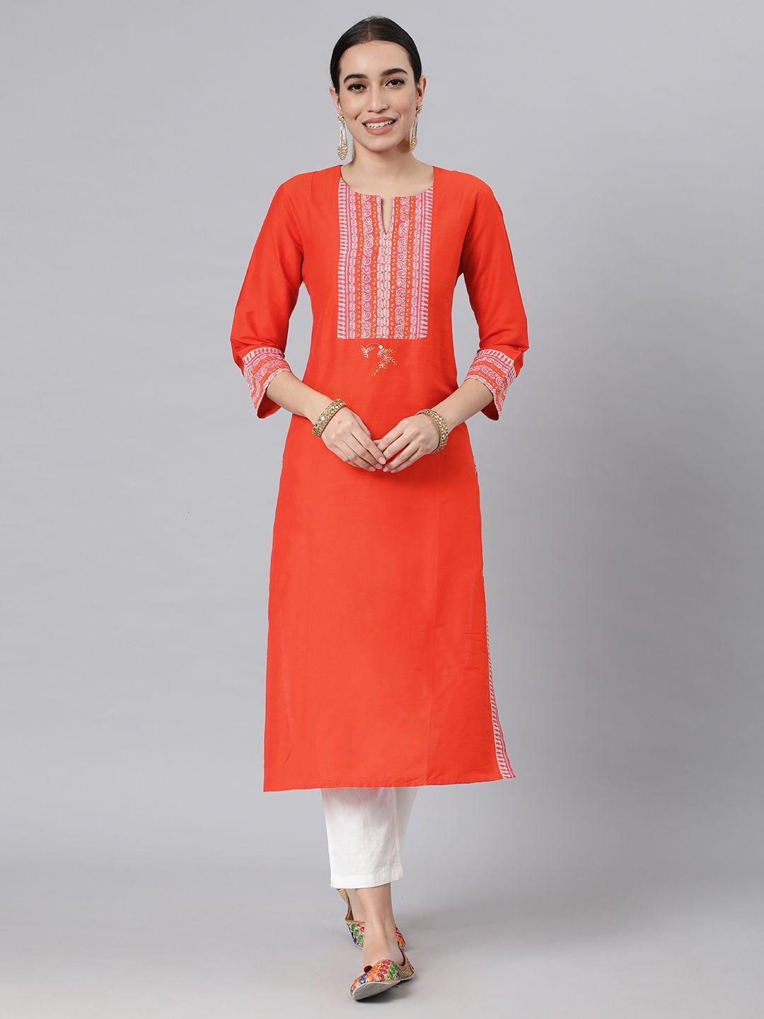 araaliya women yoke design thread work kurta