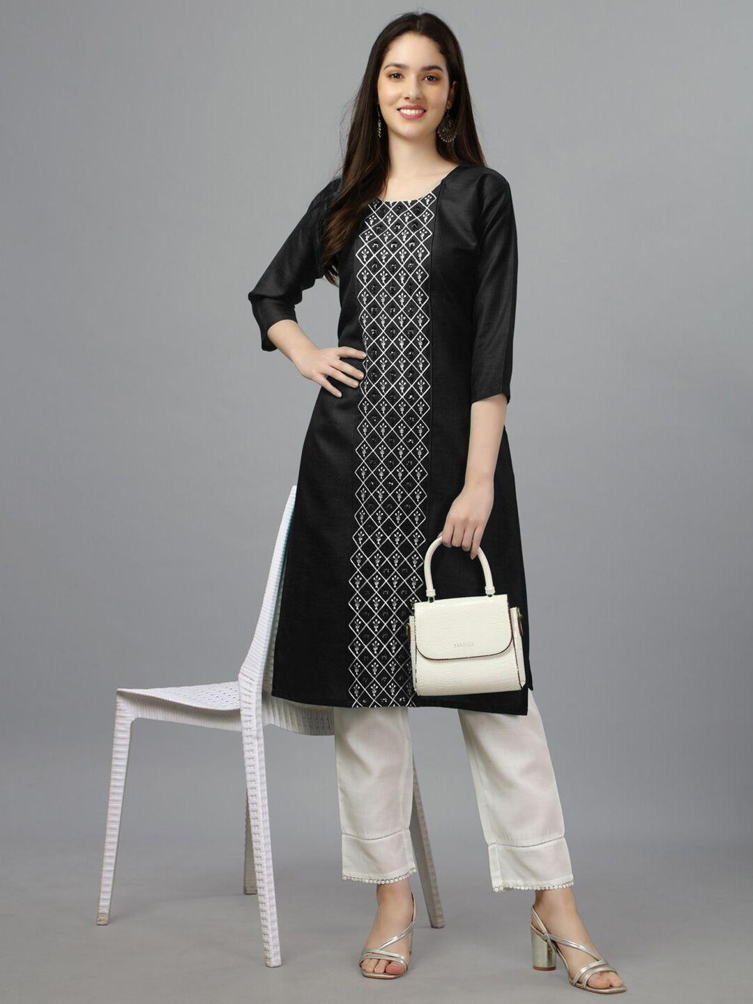 aradhna floral embroidered straight kurta