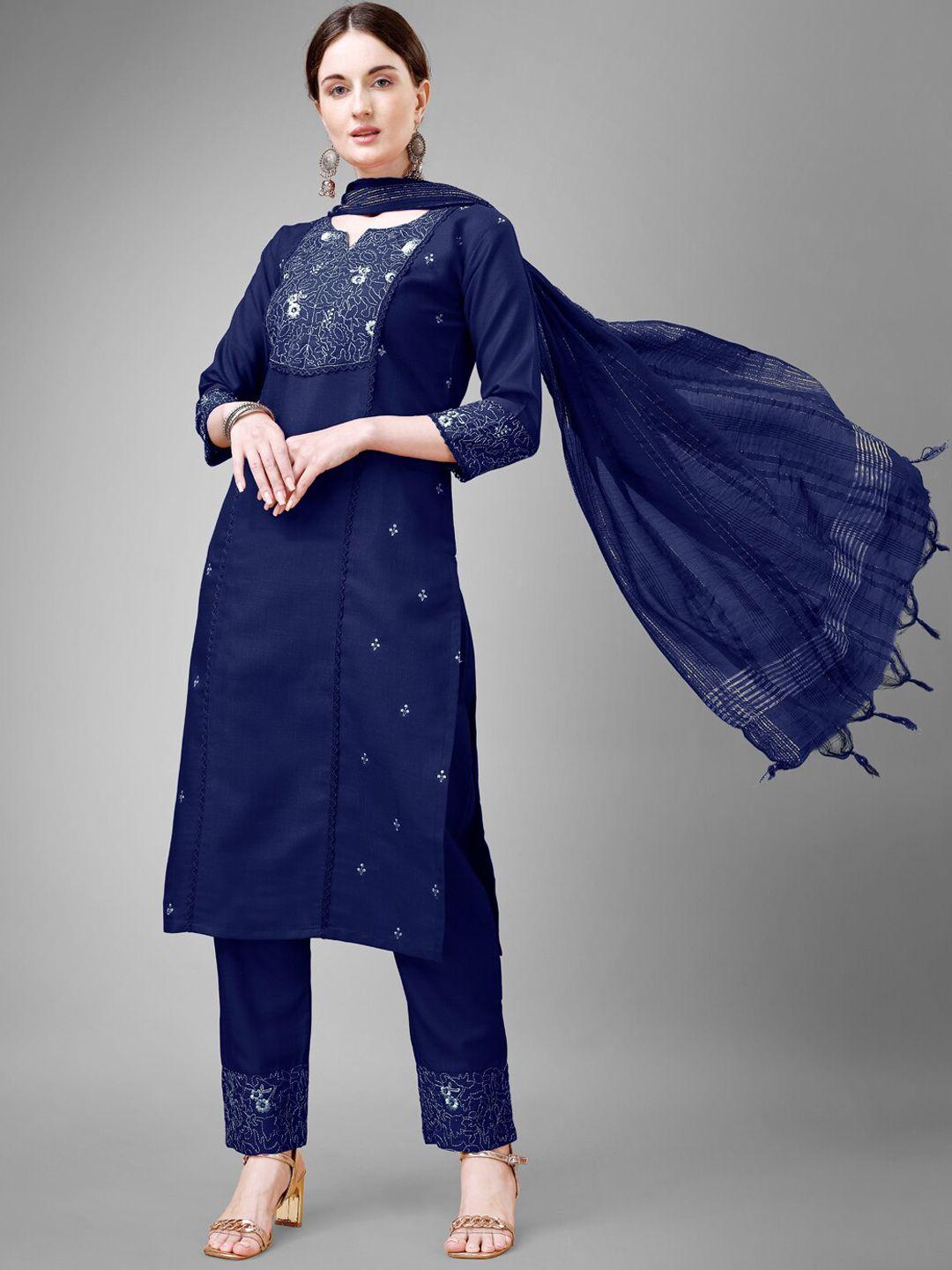 aradhna women ethnic motifs embroidered regular gotta patti kurta with churidar & with dupatta