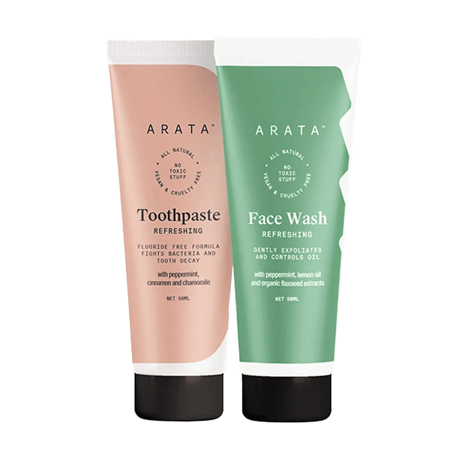 arata refreshing face wash with peppermint lemon oil and organic flaxseed extracts (100ml)