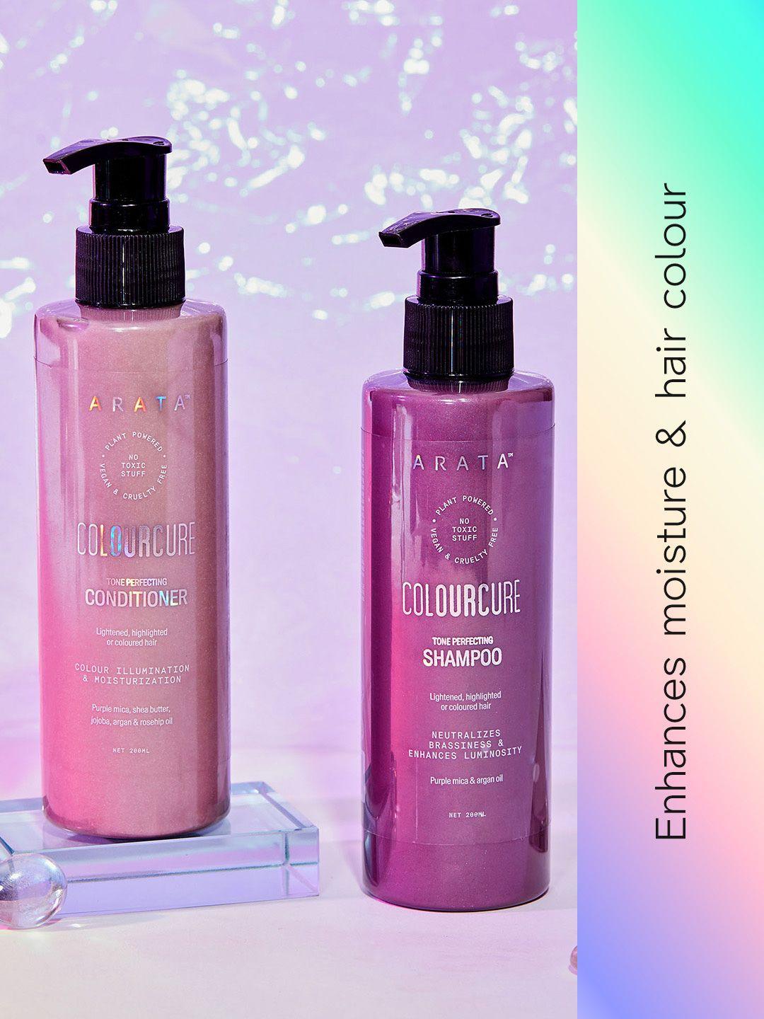 arata set of colorcure tone perfecting shampoo 200 ml + conditioner 200 ml