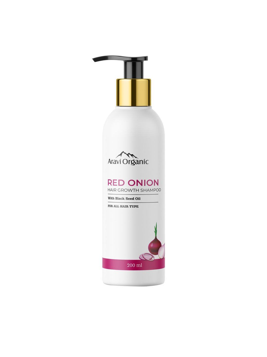 aravi organic onion hair fall shampoo for hair growth & hair fall control - 200ml