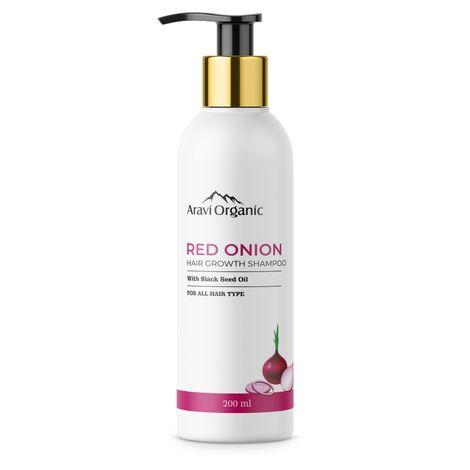 aravi organic onion hair shampoo for hair growth and hair fall control | sls & toxin chemical free