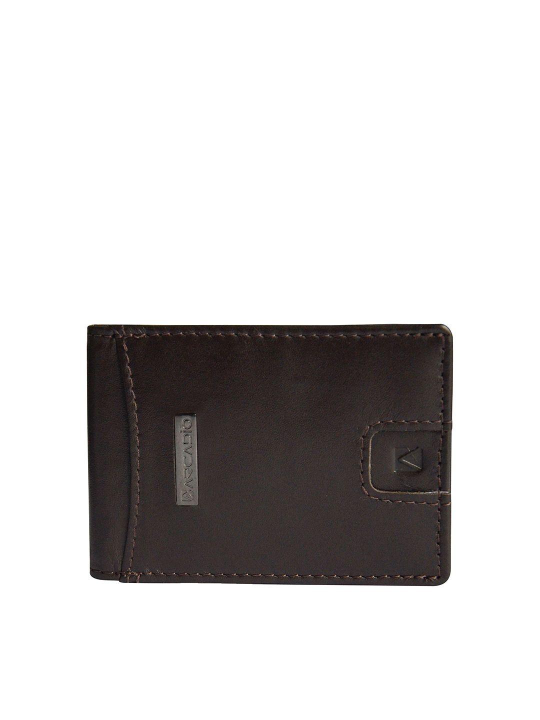 arcadio men brown rfid blocking leather money clip two fold wallet