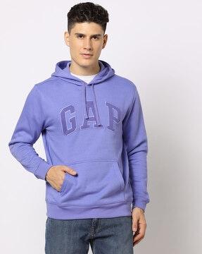 arched logo applique hoodie