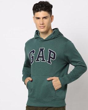 arched logo applique hoodie