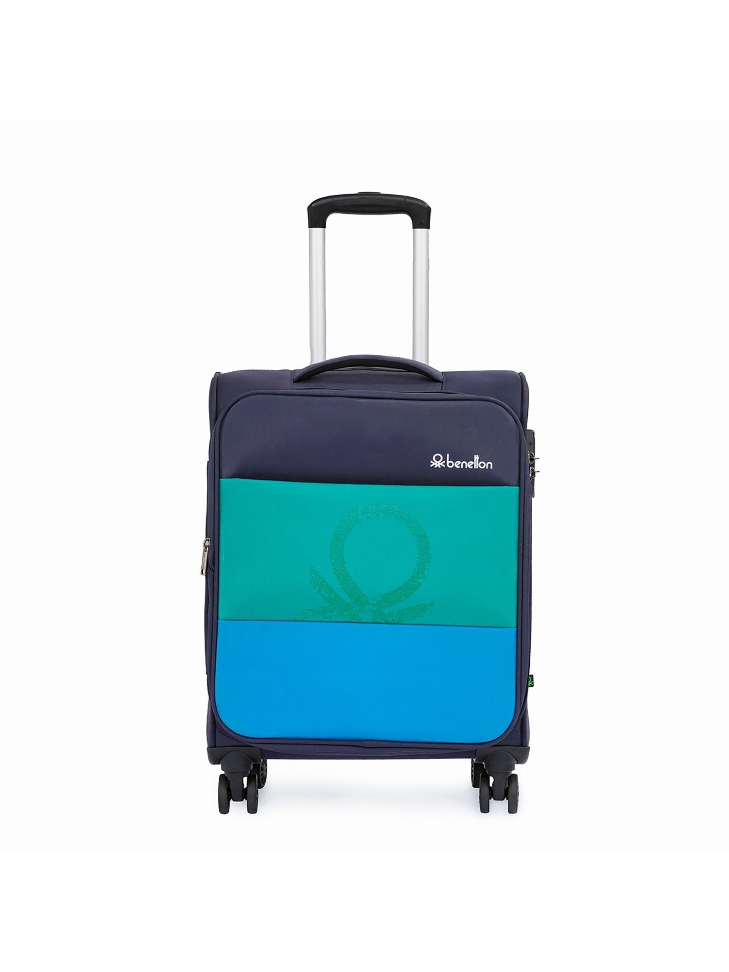 archimedes unisex soft luggage navy blue, green, 58 cm trolley bag