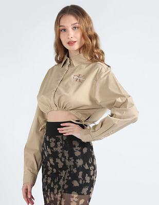 archival monologo cropped shirt