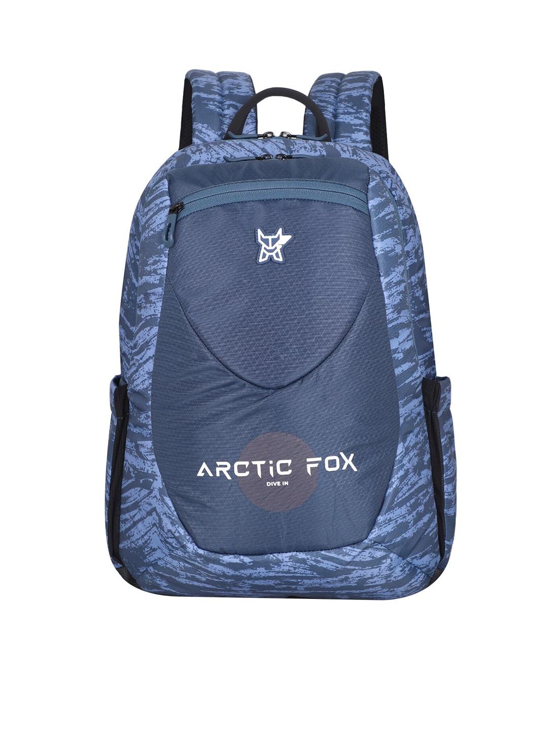 arctic fox unisex blue & black printed laptop bag