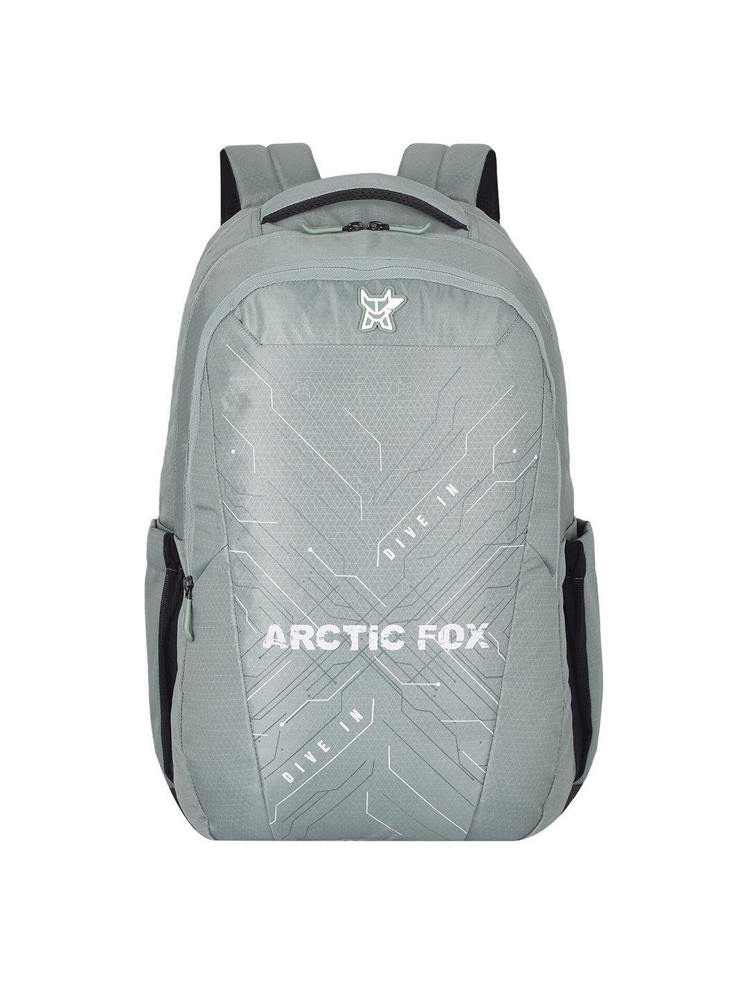 arctic fox unisex green & white printed laptop bag