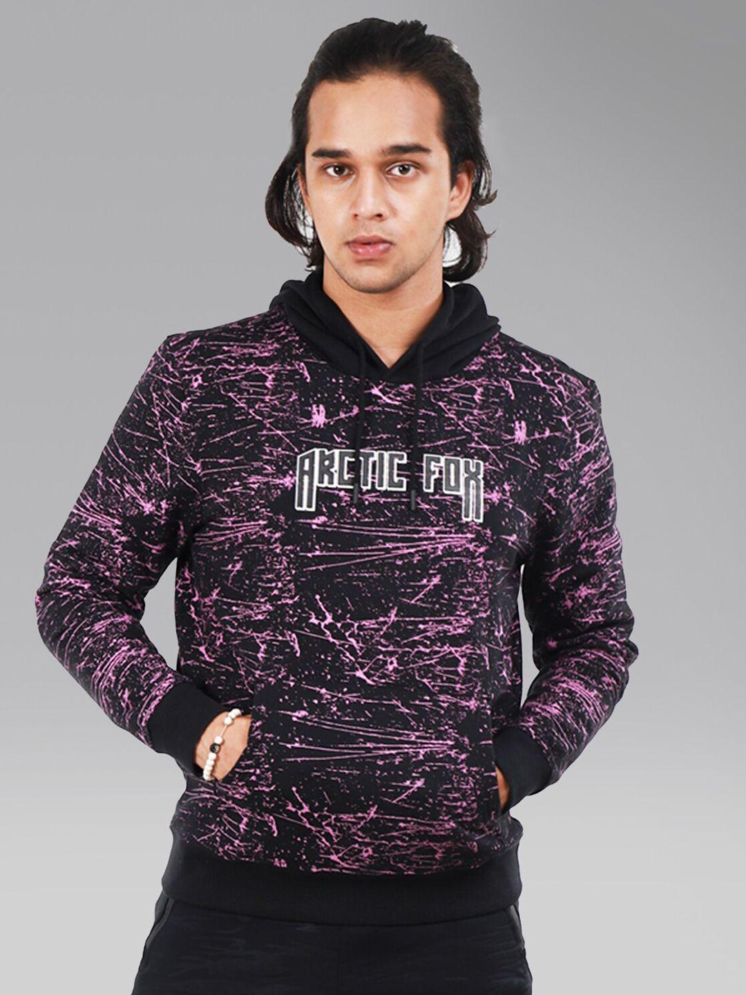 arctic fox unisex purple printed hooded sweatshirt