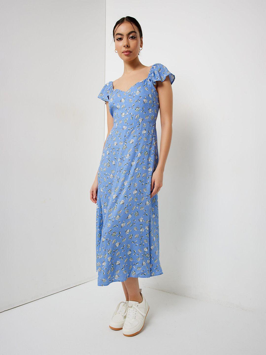 ardene floral printed sweetheart neck fit & flare dress