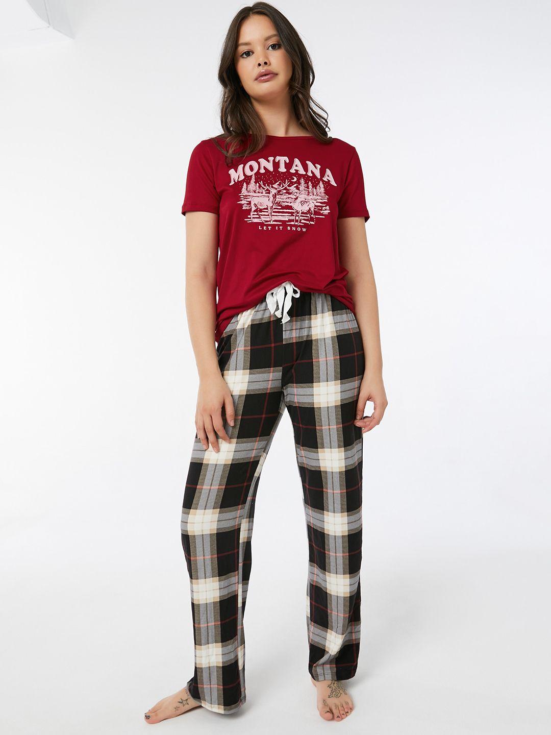 ardene women checked mid rise pyjamas