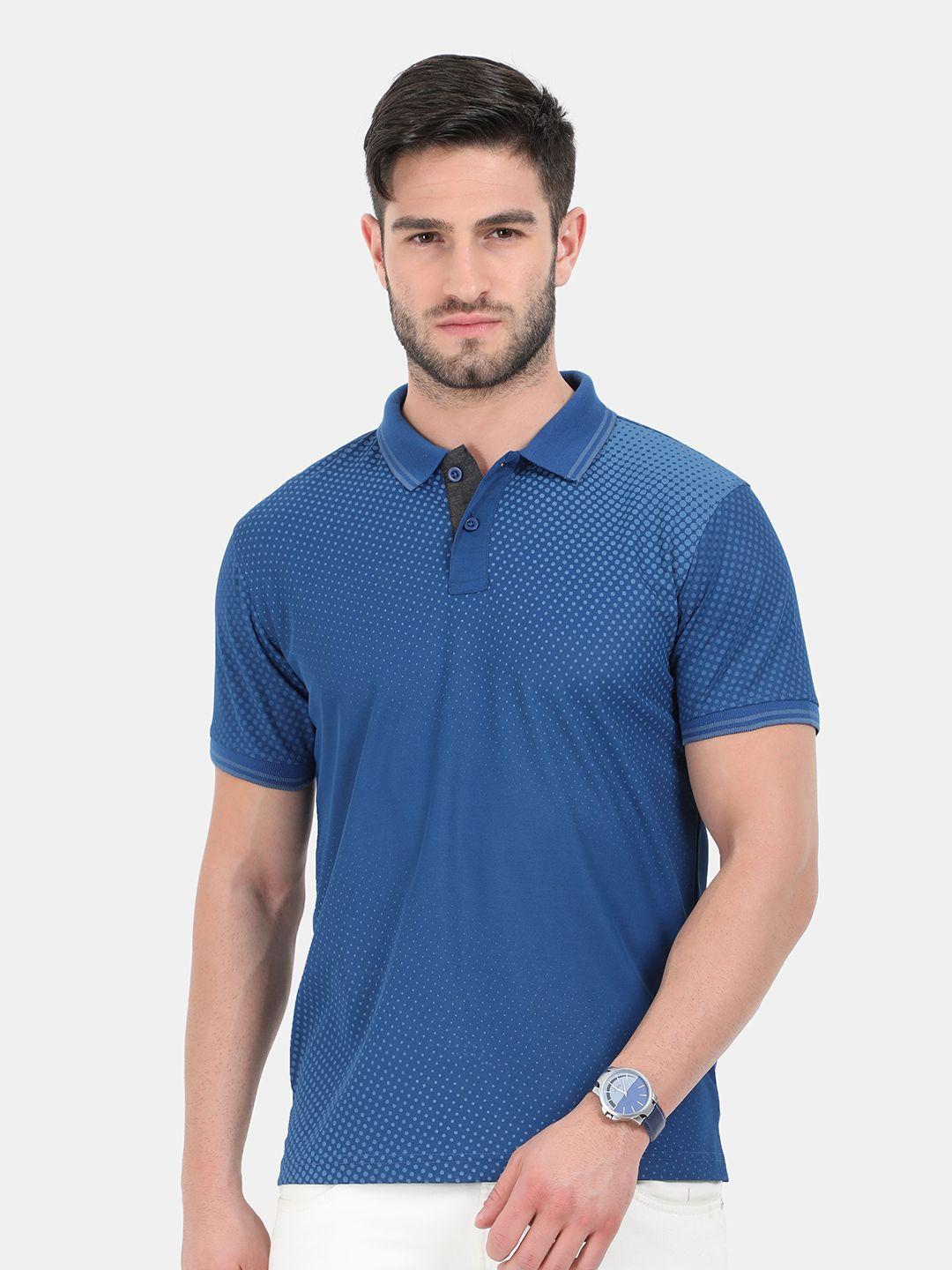 ardeur men navy blue polo collar slim fit outdoor t-shirt