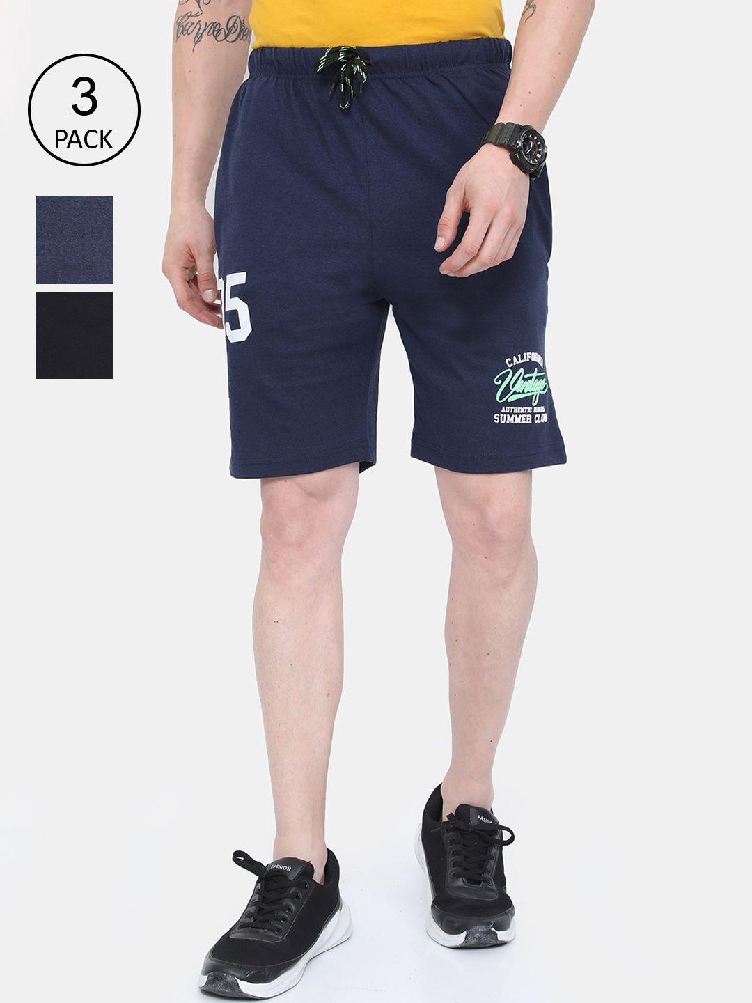 ardeur men pack of 3 multicoloured regular shorts