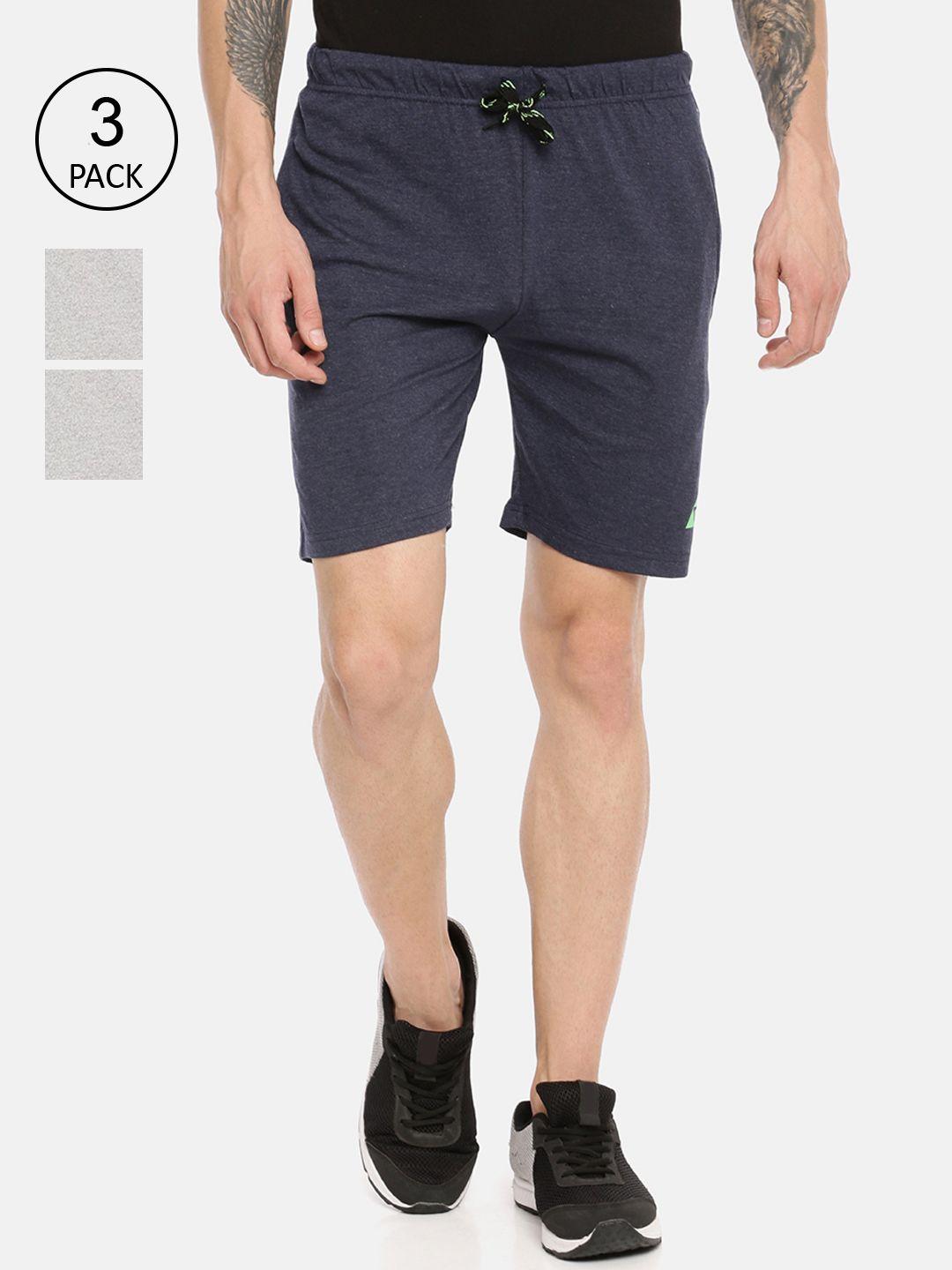 ardeur men pack of 3 solid regular shorts