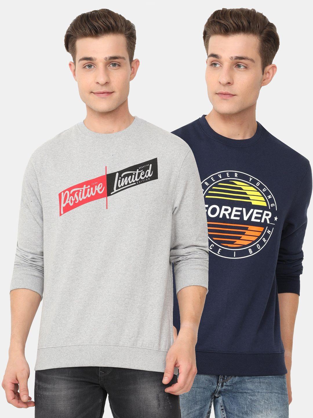 ardeur pack of 2 men multicoloured printed sweatshirt