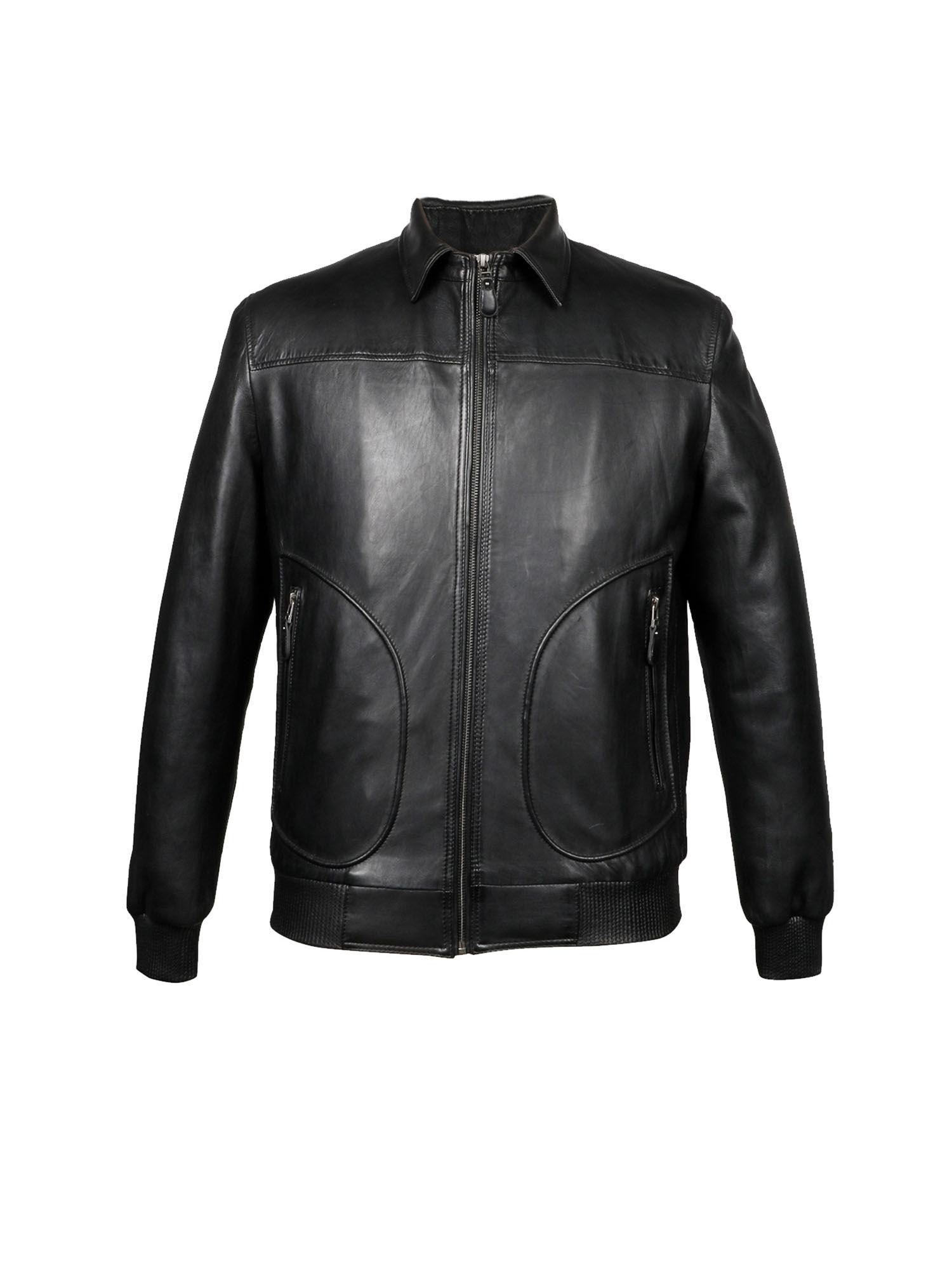 arduin black washable leather men bomber jackets