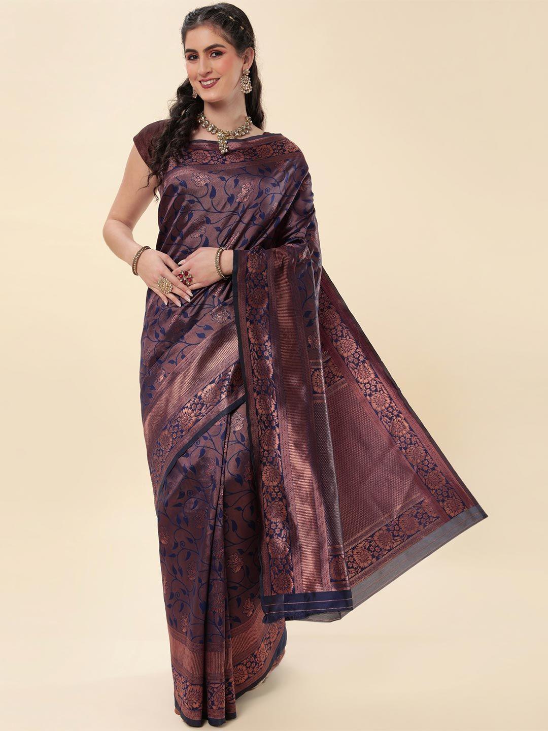 areca designer floral woven design zari banarasi saree