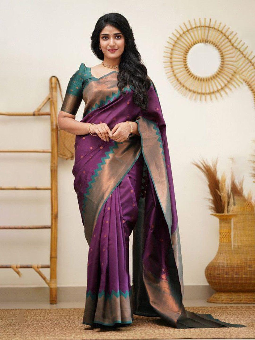 areca designer woven design zari silk blend banarasi saree