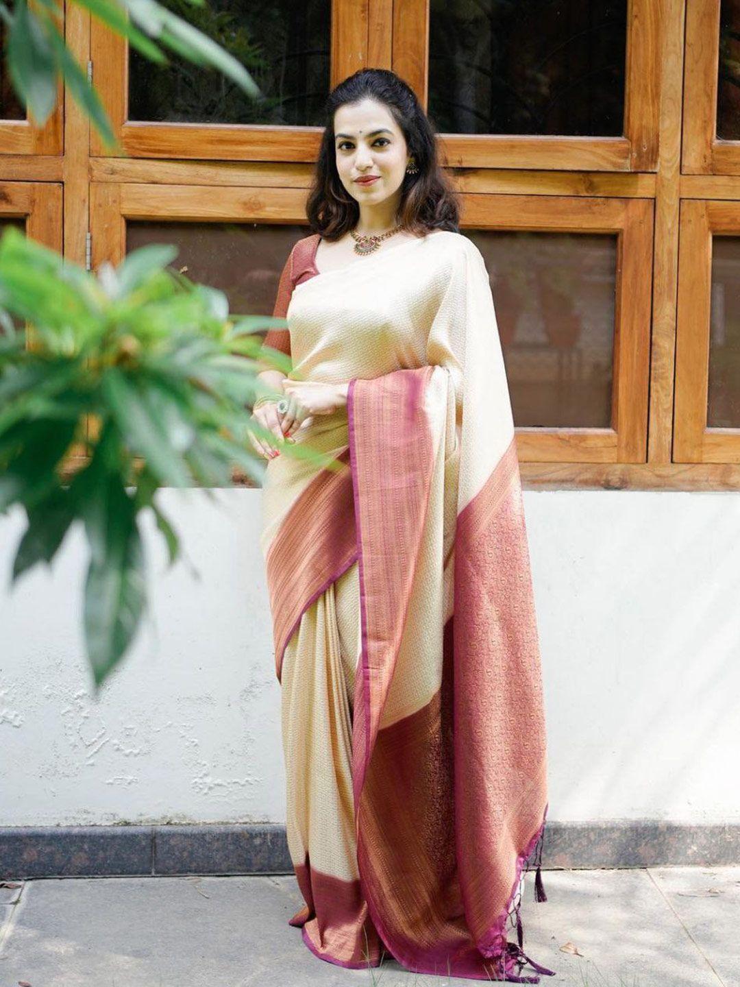 areca designer zari silk blend banarasi saree