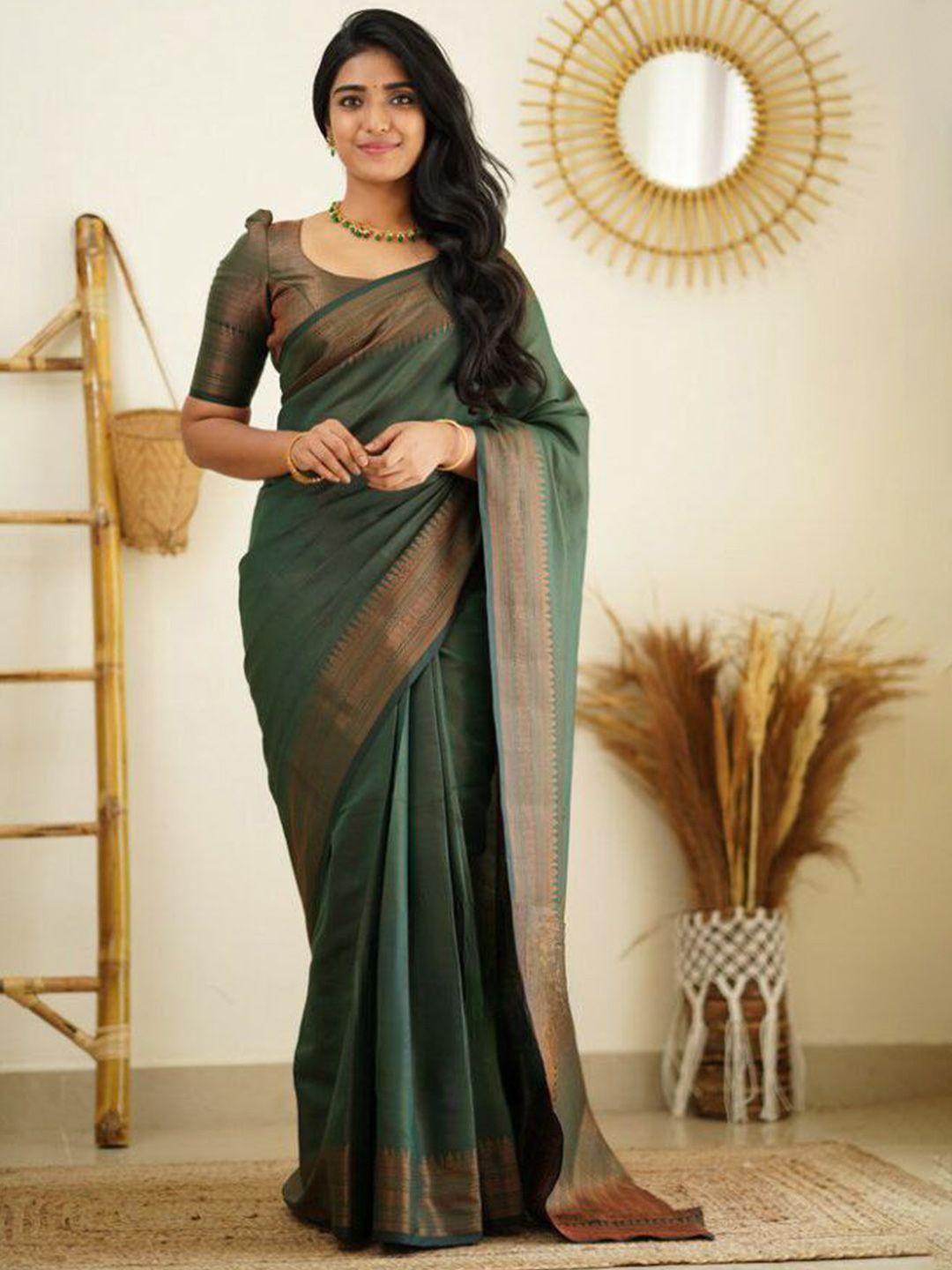 areca designer zari silk blend banarasi saree