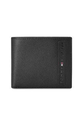 arendal leather formal men's two fold wallet - black