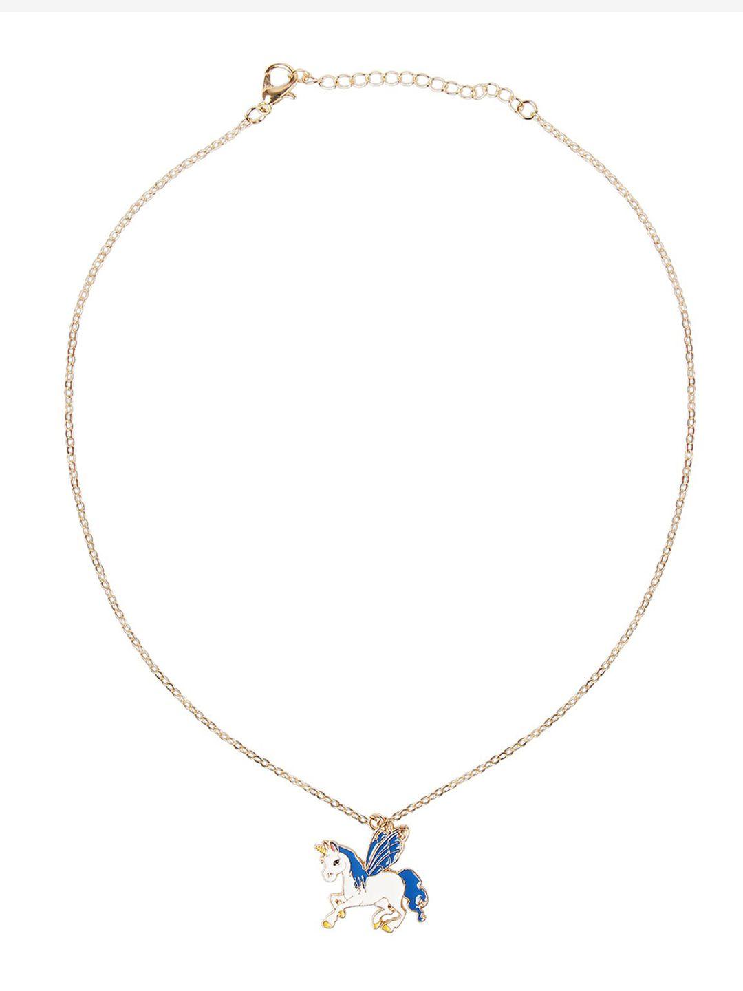 arendelle blue & gold-toned pendant with chain