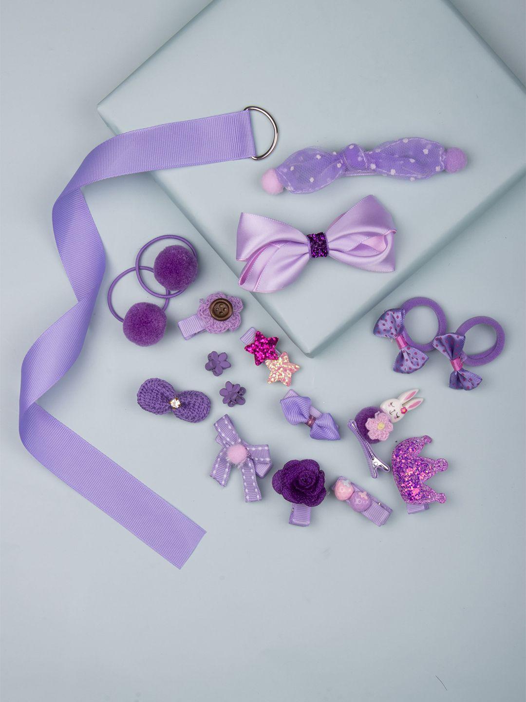 arendelle girls set of 17 purple alligator hair clip