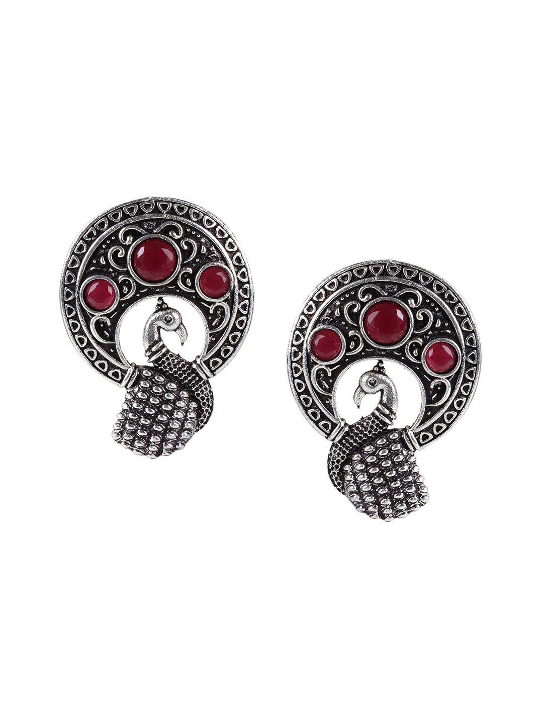 arendelle silver-plated oxidised contemporary studs earrings