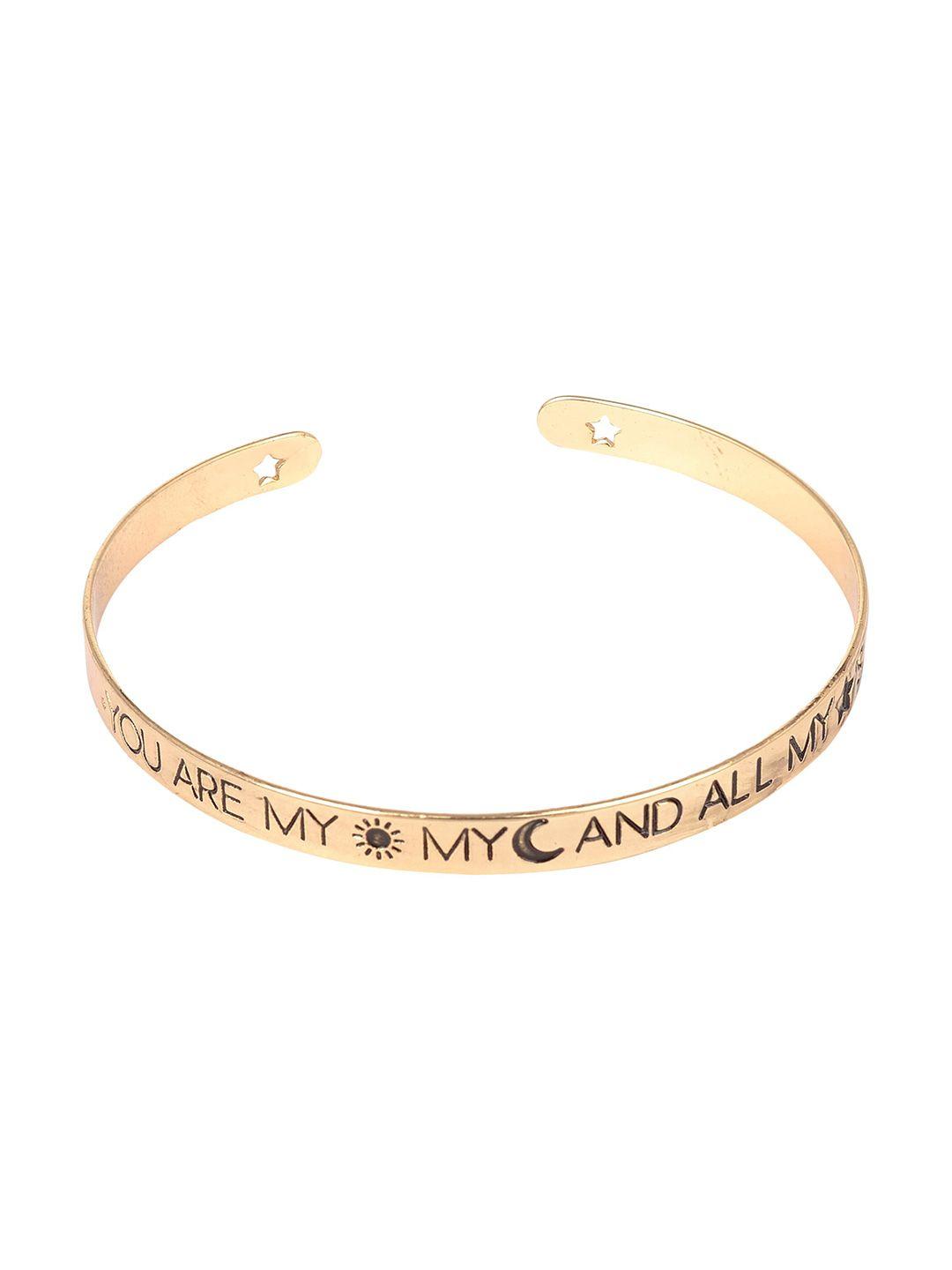 arendelle women gold-toned & black kada bracelet