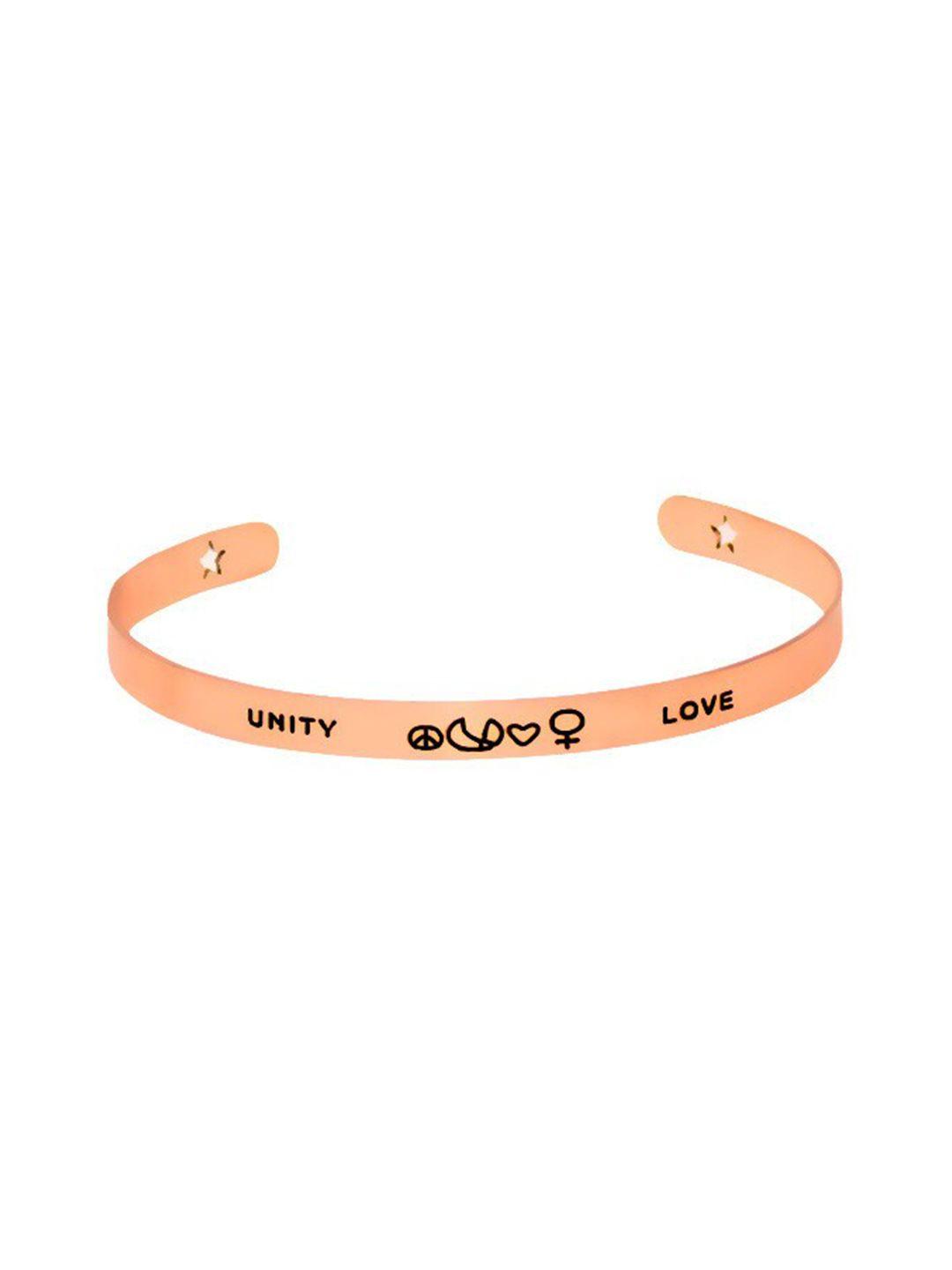 arendelle women rose gold-toned printed bracelet