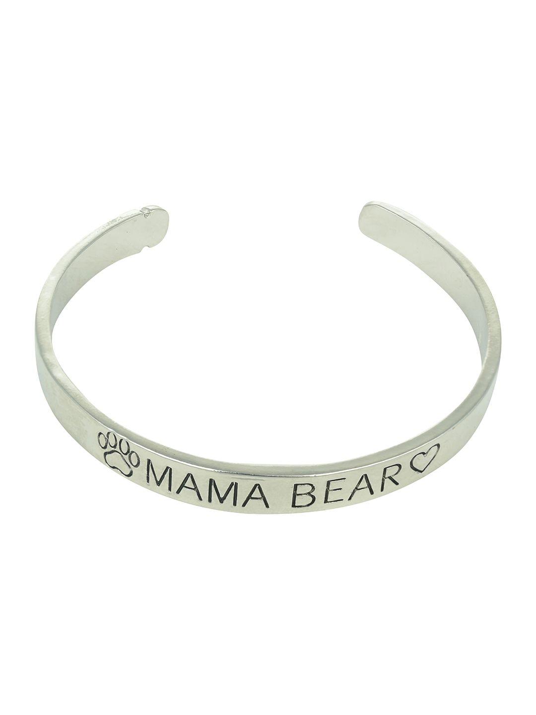 arendelle women silver-toned mama bear kada bracelet