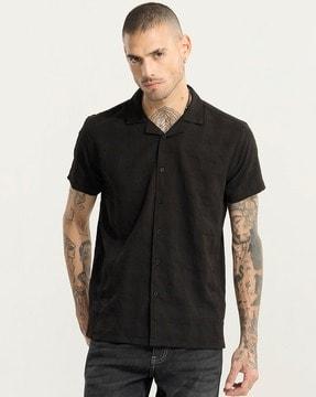 argus slim fit shirt with cuban collar