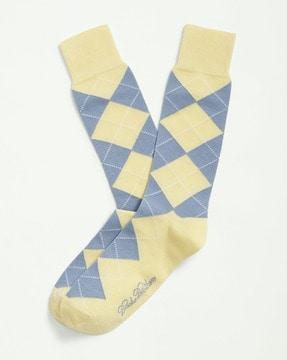 argyle mid-calf length socks