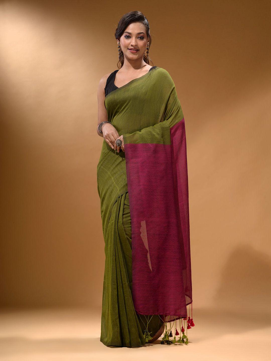 arhi colourblocked pure cotton saree