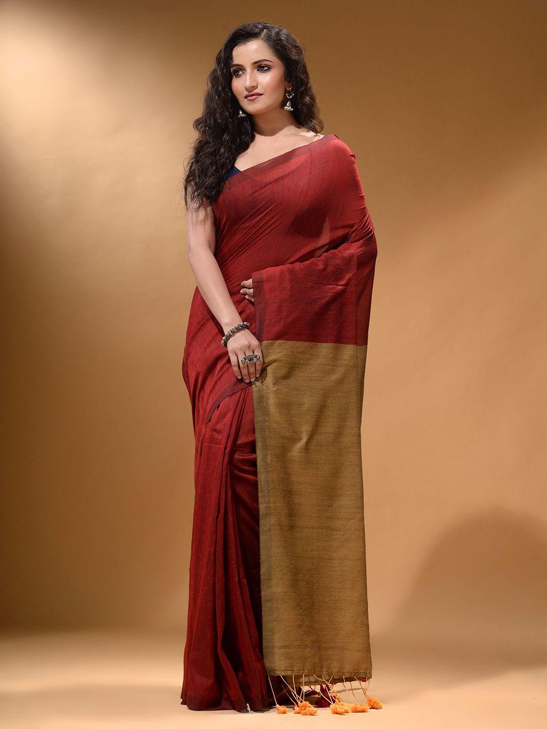 arhi colourblocked pure cotton saree