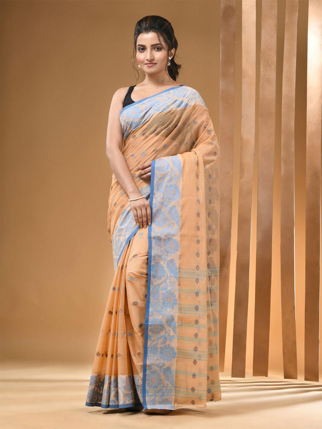 arhi ethnic motifs woven design pure cotton taant saree