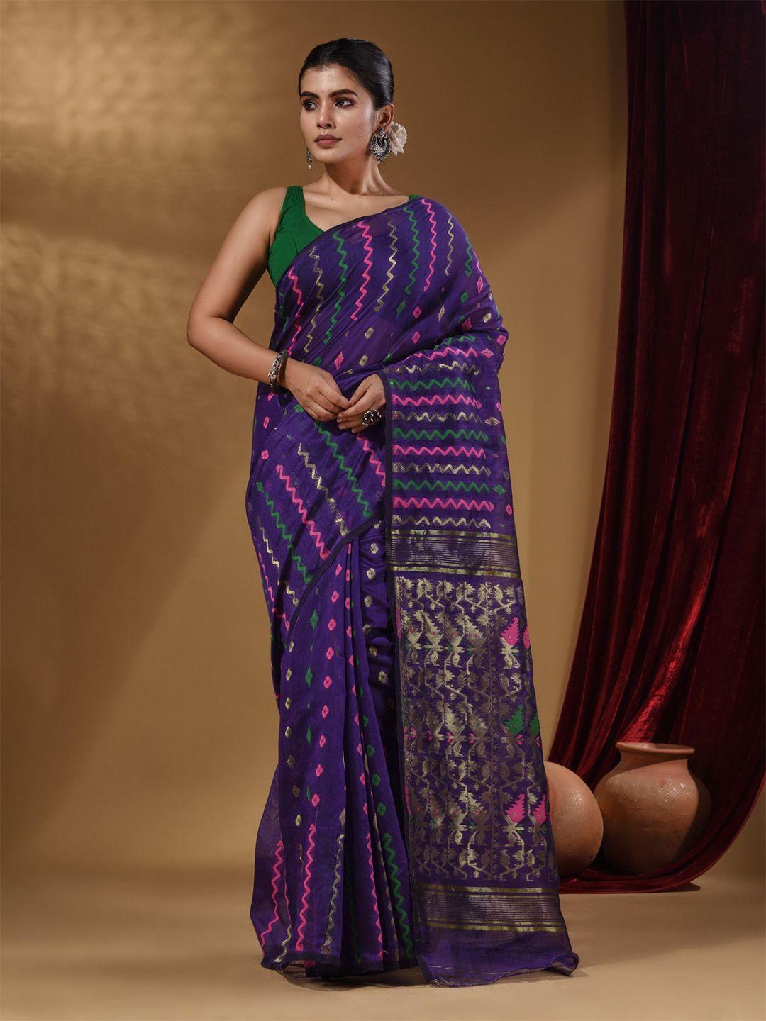 arhi ethnic motifs woven design zari silk cotton jamdani saree