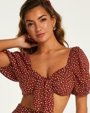 ari speckle print crop top