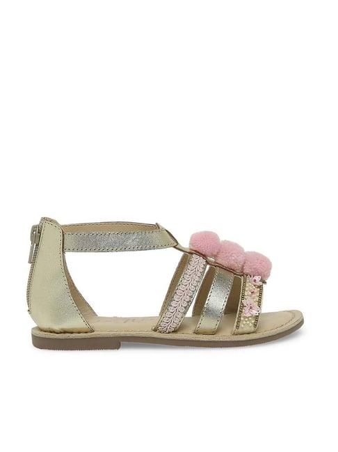 aria nica kids sprinkle gold casual sandals