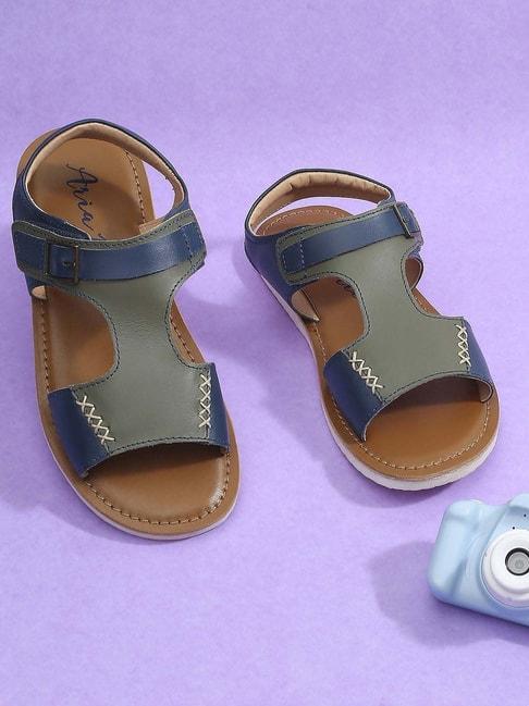 aria-nica-kids-steve-olive-&-blue-casual-sandals