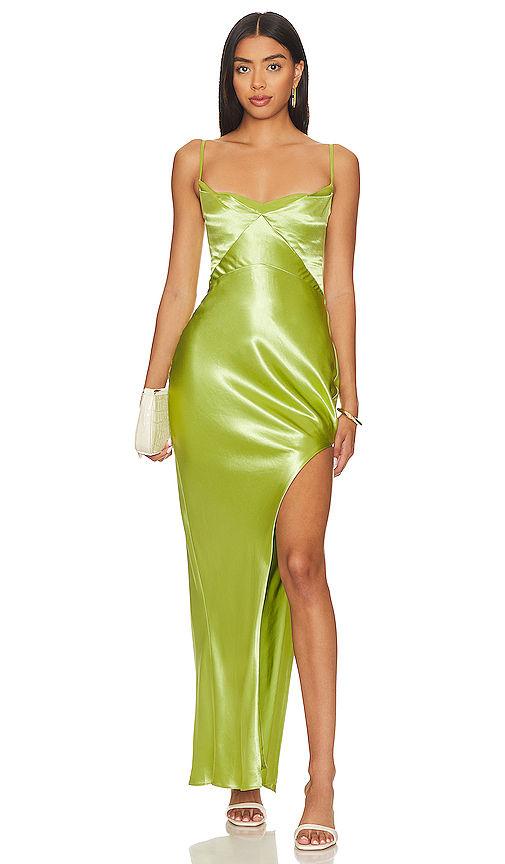 ariah cowl draped midi dress