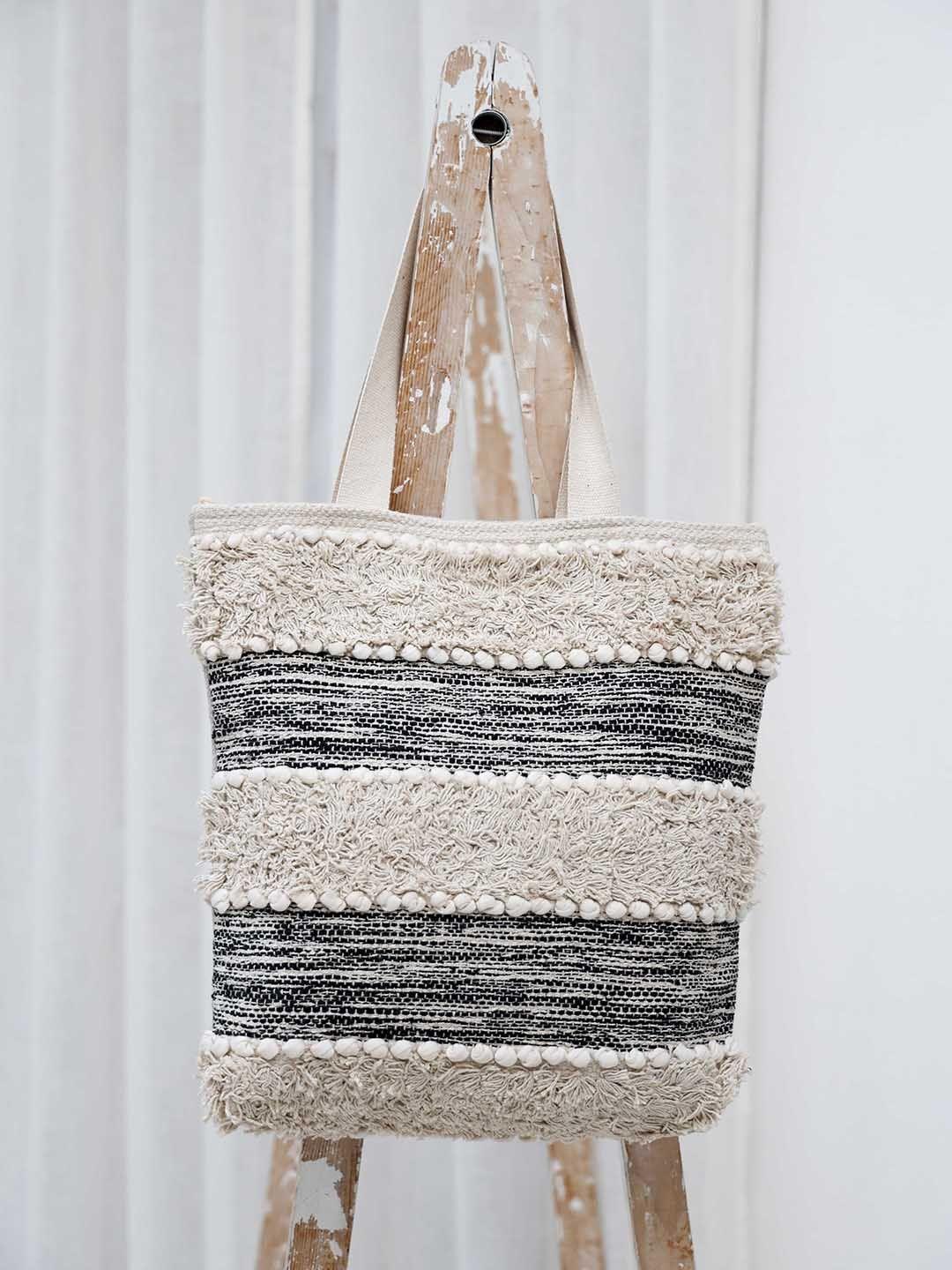 ariana embellished tasselled cotton tote bag